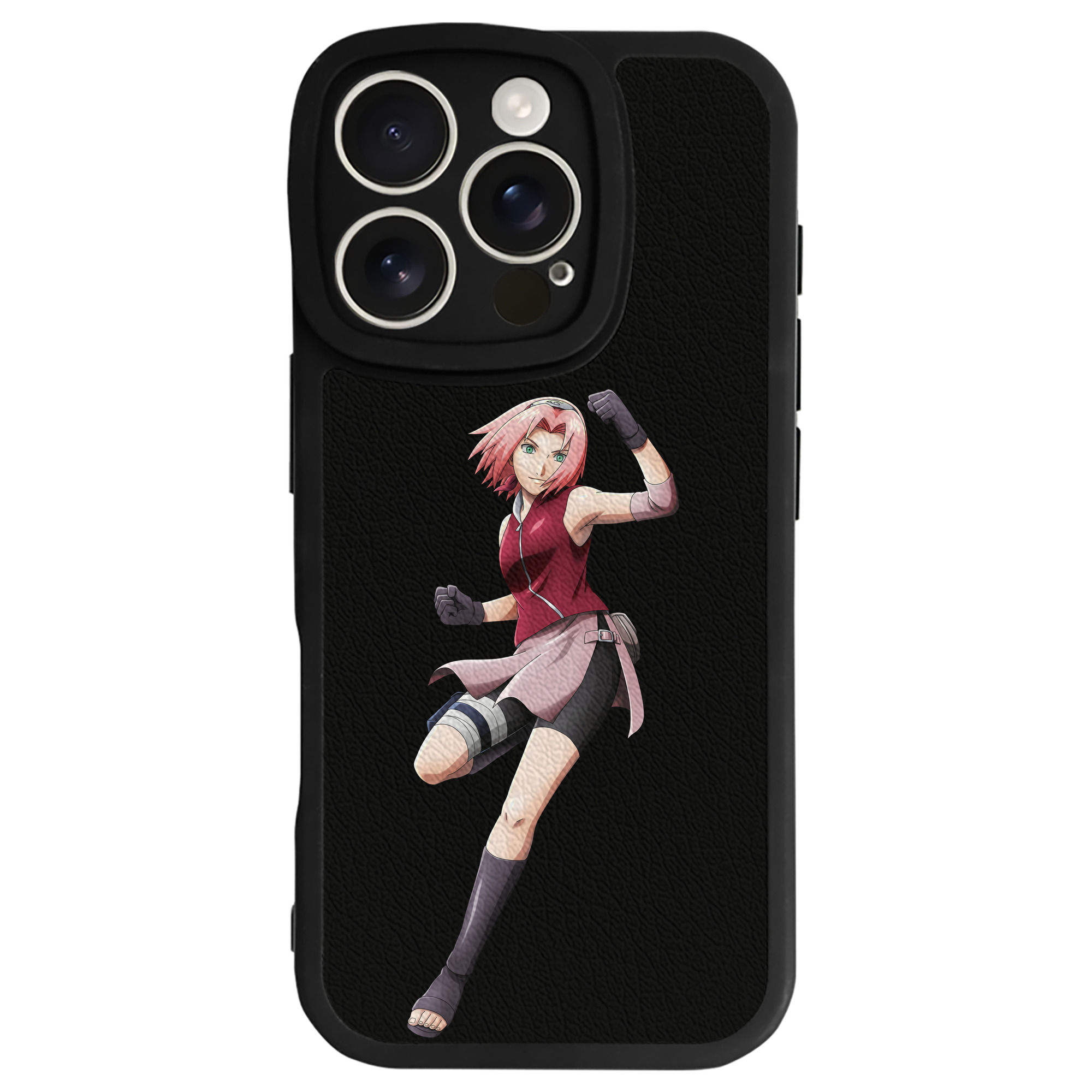 （画像用） NARUTO -ナルト- 春野サクラ Haruno Sakura 【iPhone 16シリーズ対応】シリコンスマホケース（レザー調） 材質：シリコン